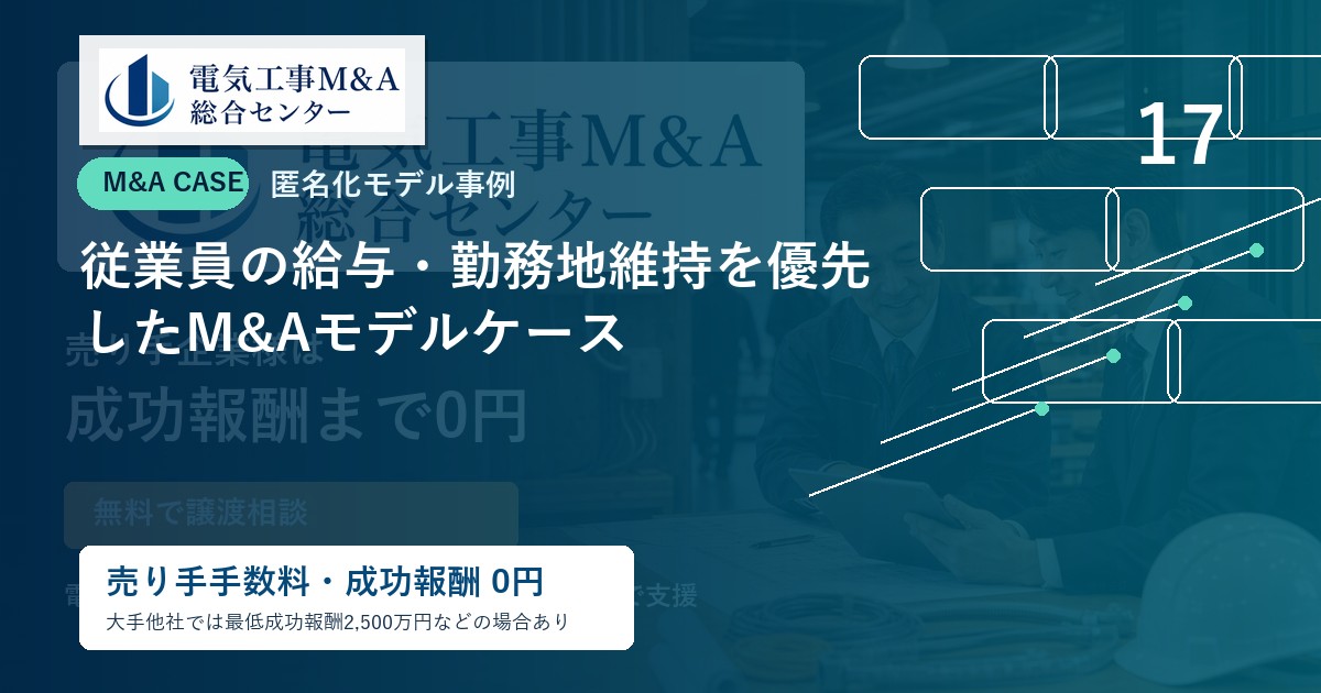 従業員の給与・勤務地維持を優先したM&Aモデルケースのアイキャッチ画像