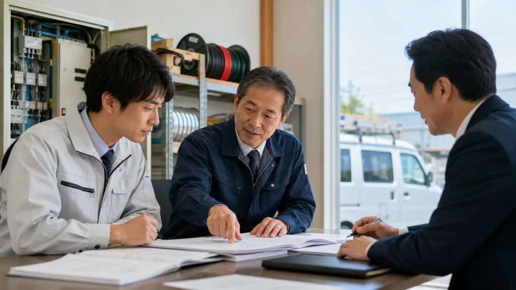地域電気工事会社の元請下請紹介ルートを引き継ぐ打ち合わせ