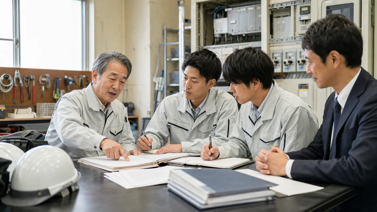 ベテラン職人から若手電気工事士へ技術承継を進める地域電気工事会社